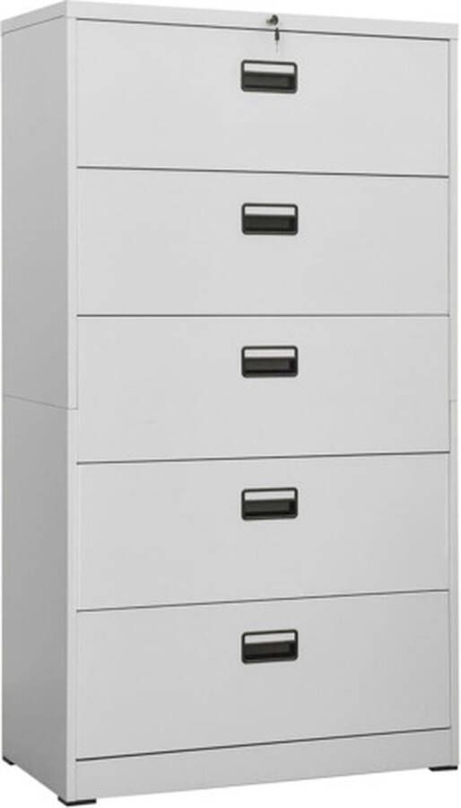 Vida XL Archiefkast 90x46x164 cm staal lichtgrijs SKU: V336299