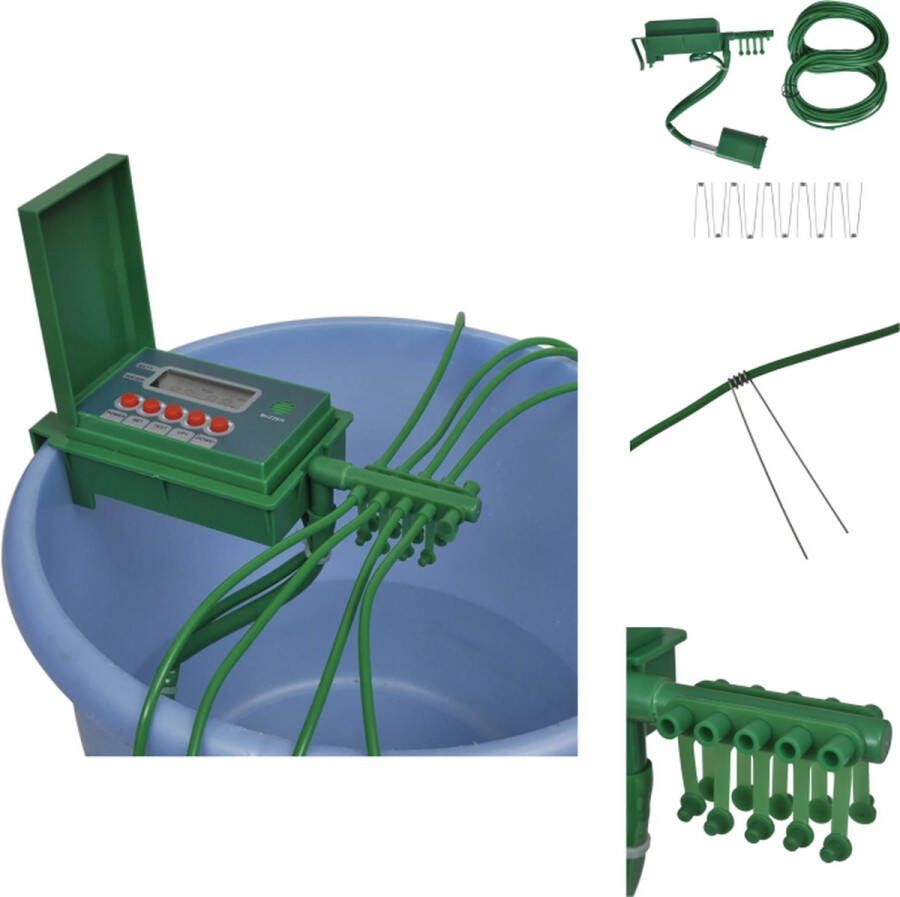 VidaXL Automatische Watertimer Groen 20x8x5 cm Bespaart tot 70% water Tuinsproeier
