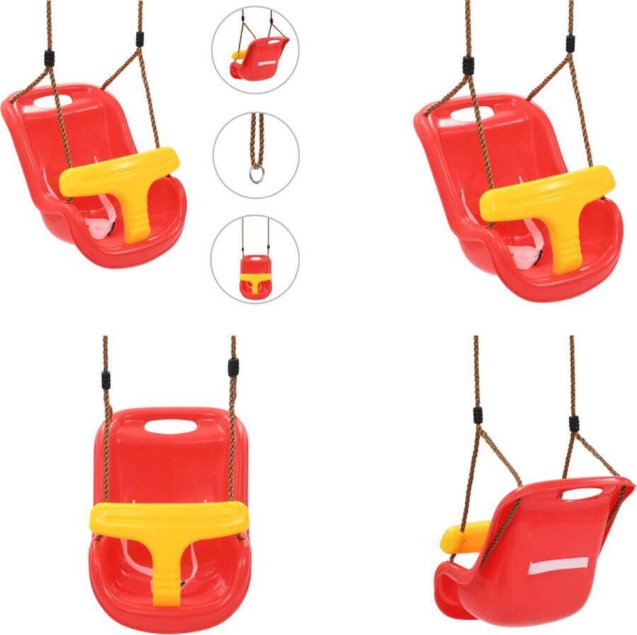 VidaXL Babyschommel met veiligheidsgordel PP rood Schommel Schommels Baby Schommel Baby Schommels