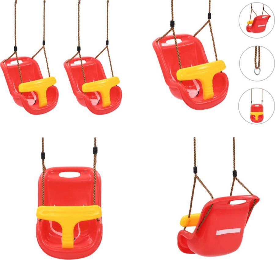 VidaXL Babyschommels 2 st met veiligheidsgordel PP rood Schommel Schommels Baby Schommel Baby Schommels