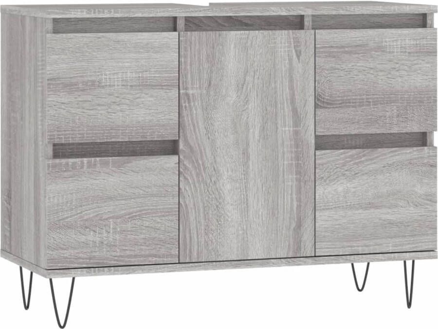 VidaXL Badkamerkast 80x33x60 cm bewerkt hout grijs sonoma eikenkleurig