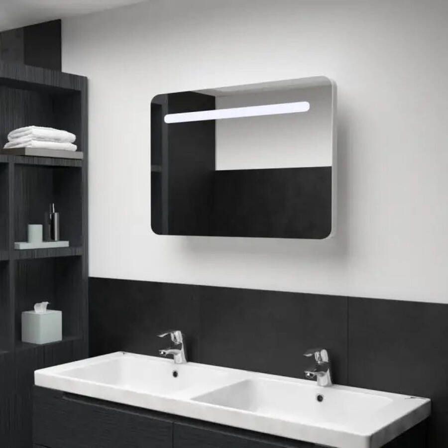 VidaXL Badkamerkast met spiegel en LED 80x9 5x55 cm