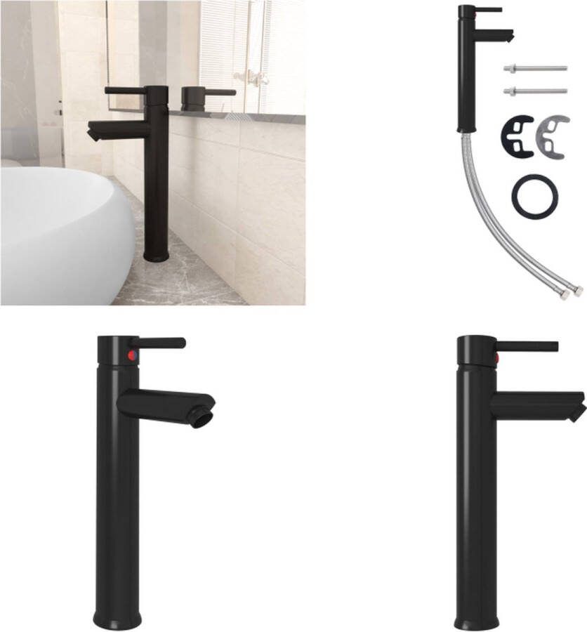 VidaXL Badkamermengkraan 12x30 cm zwart Badkamer Mengkraan Badkamer Mengkranen Badkraan Badkranen