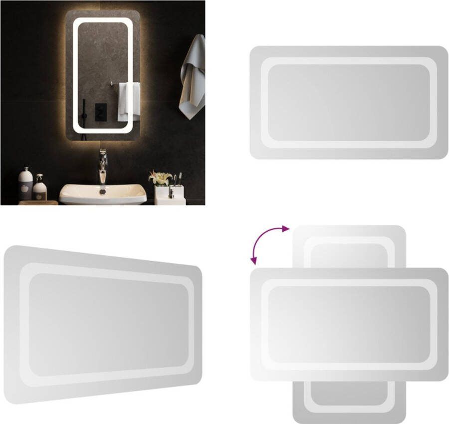 VidaXL Badkamerspiegel LED 40x70 cm LED-badkamerspiegel LED-badkamerspiegels Badkamerspiegel Spiegel