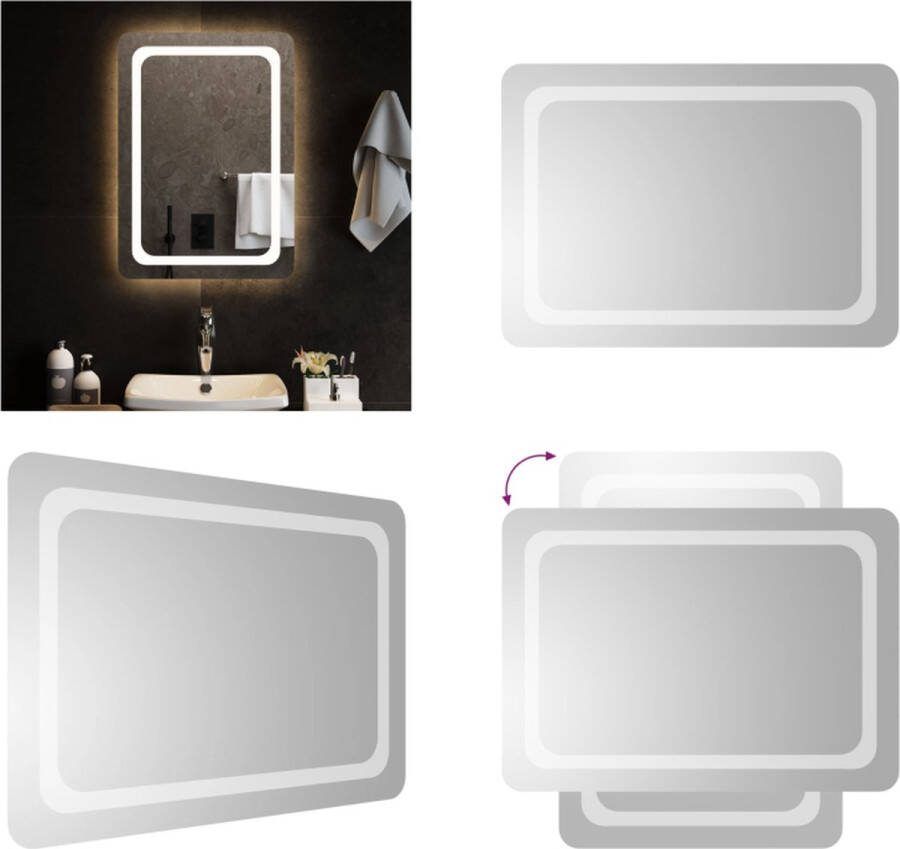 VidaXL Badkamerspiegel LED 50x70 cm LED-badkamerspiegel LED-badkamerspiegels Badkamerspiegel Spiegel