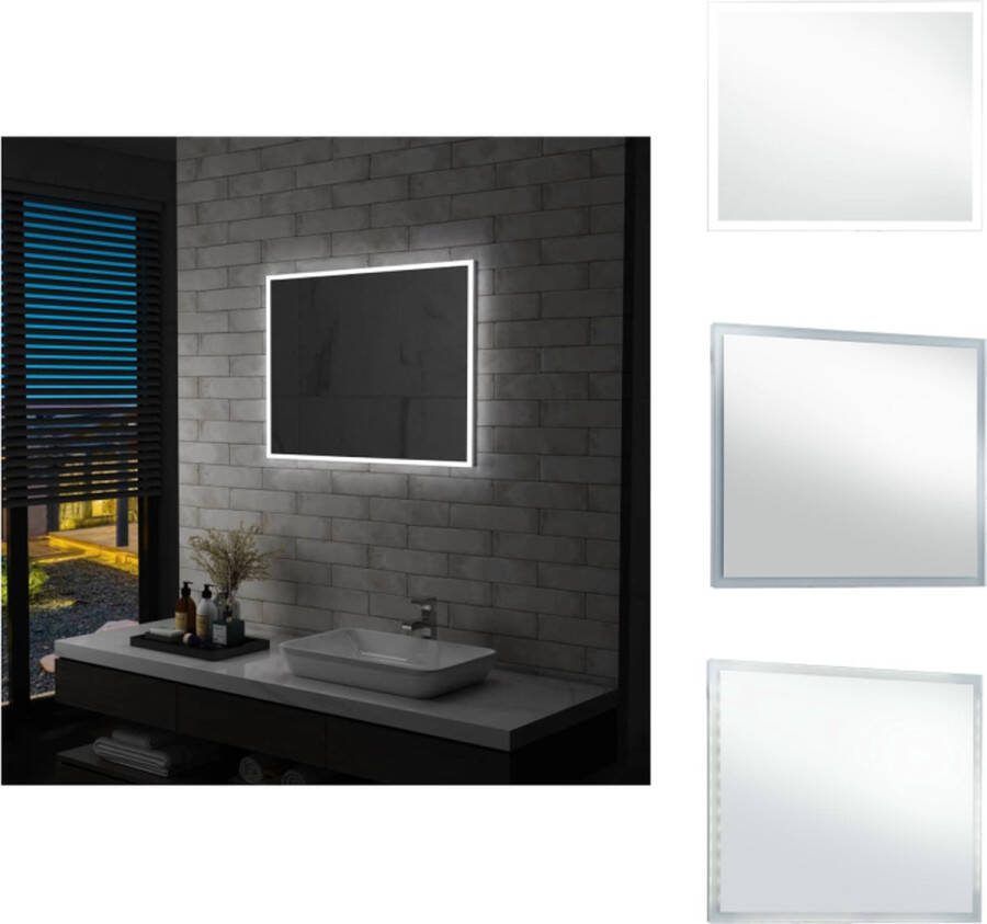 VidaXL Badkamerspiegel LED 80 x 60 cm IP44 gekeurd Spiegel