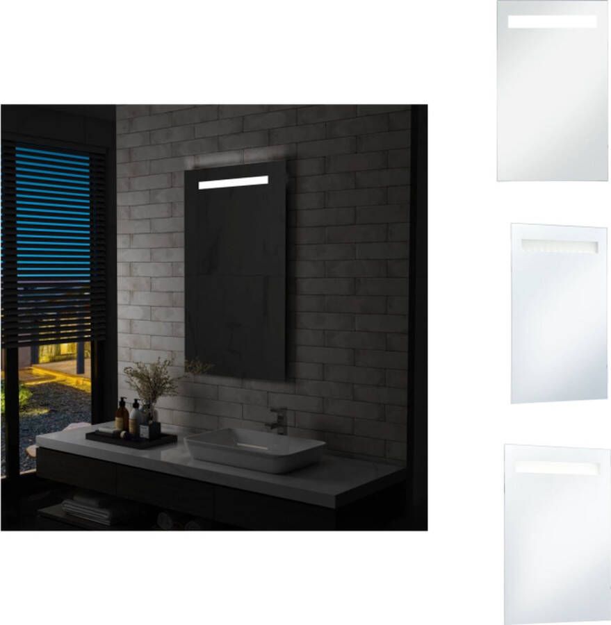 VidaXL Badkamerspiegel LED Mat Wit 60 x 100 cm IP44 Spiegel