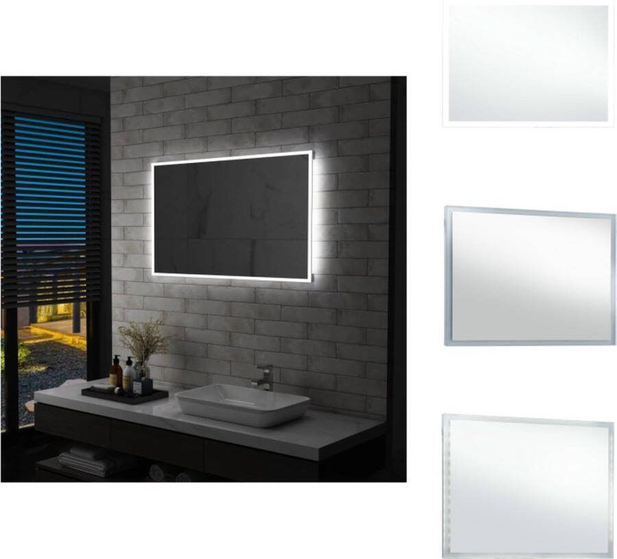 VidaXL Badkamerspiegel LED-verlichting 100 x 60 cm IP44 Spiegel