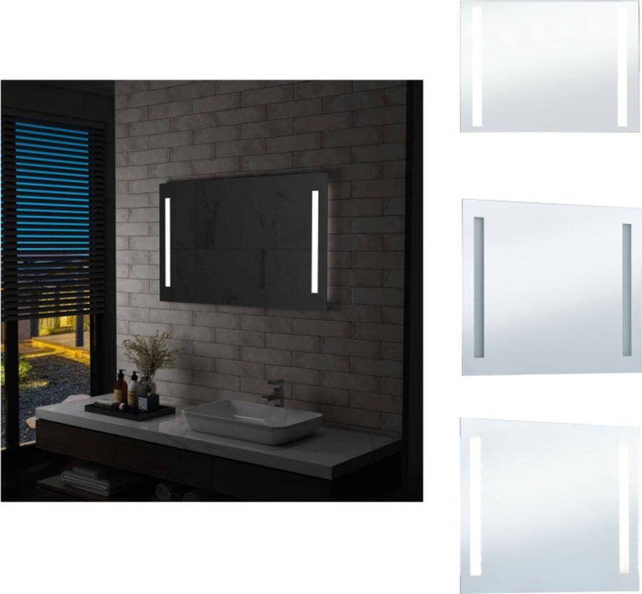 VidaXL Badkamerspiegel LED-verlichting 100 x 60 cm IP44 Spiegel