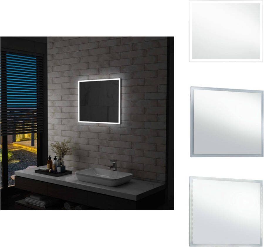 VidaXL Badkamerspiegel LED-verlichting 60x50 cm IP44 getest Spiegel