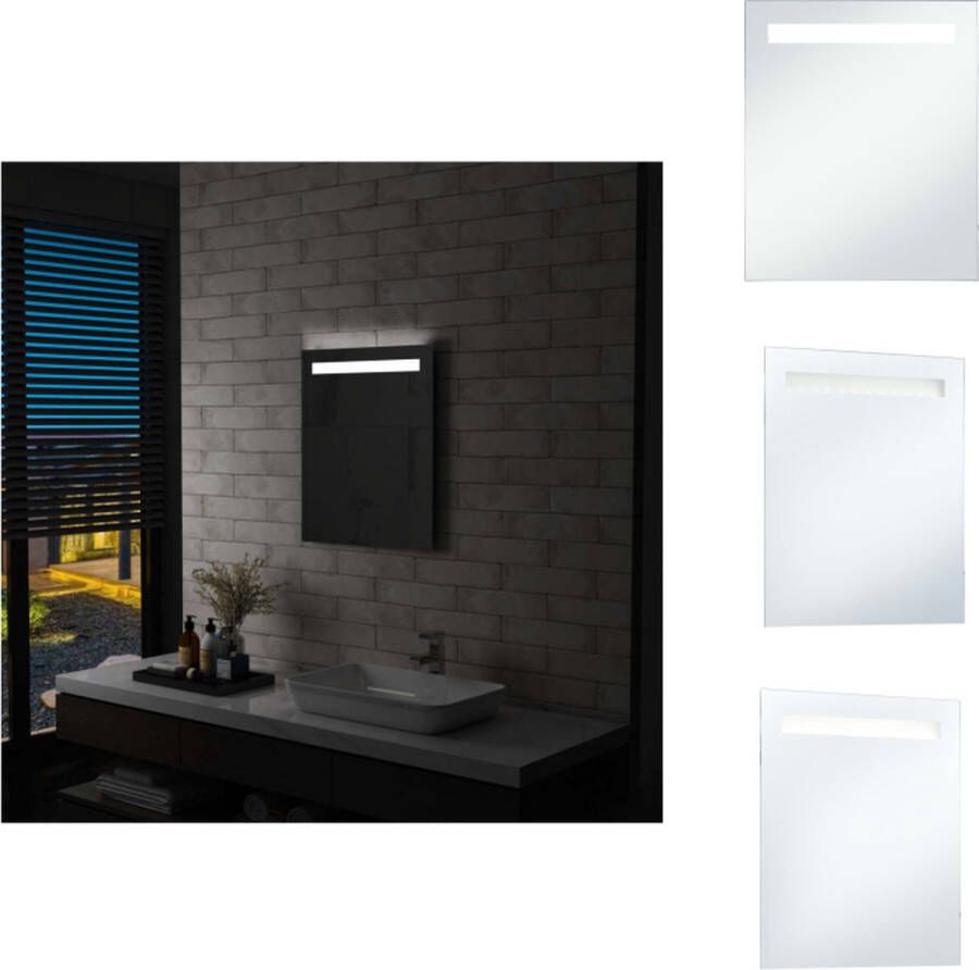 VidaXL Badkamerspiegel Wit 50x60 cm LED IP44 Spiegel