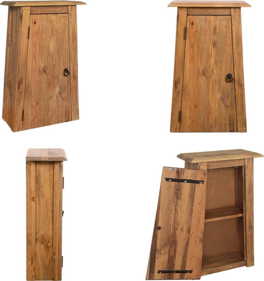 VidaXL Badkamerwandkast 42x23x70 cm gerecycled massief grenenhout Wandkast Wandkasten Zijkast Zijkasten