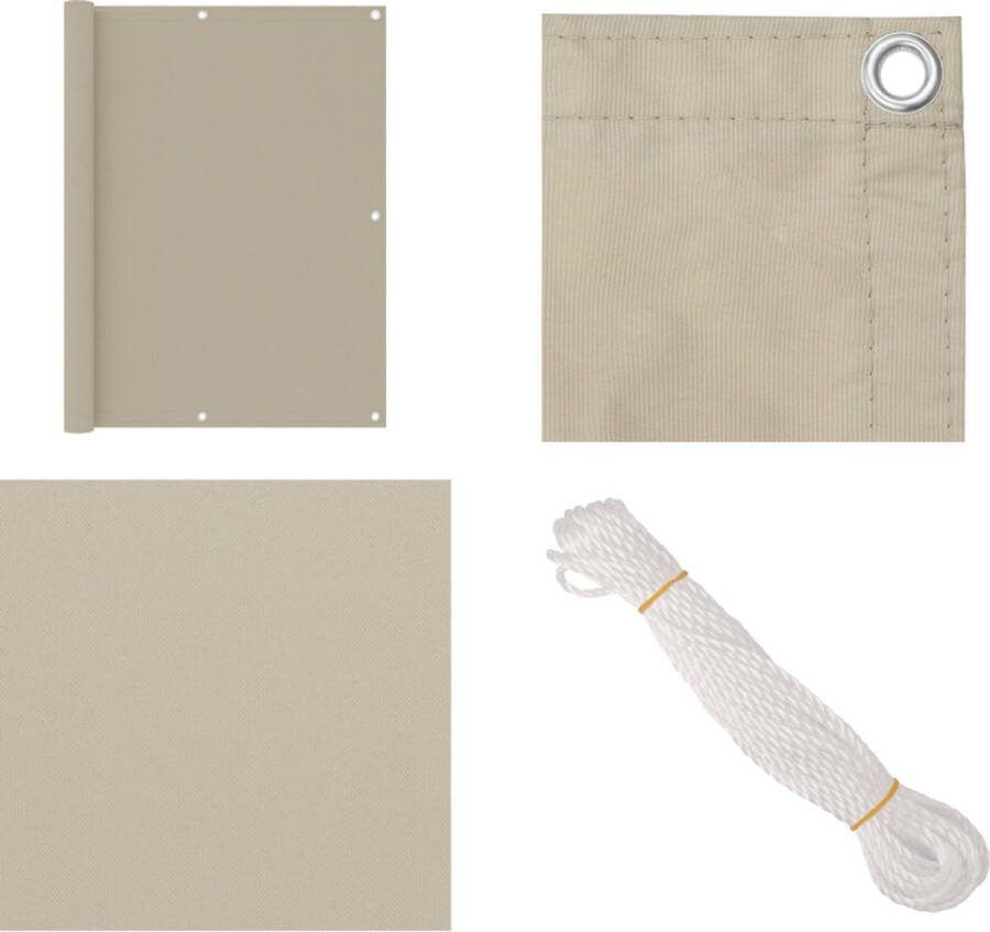 VidaXL Balkonscherm 120x300 cm oxford stof beige Balkonscherm Balkonschermen Scherm Schermen