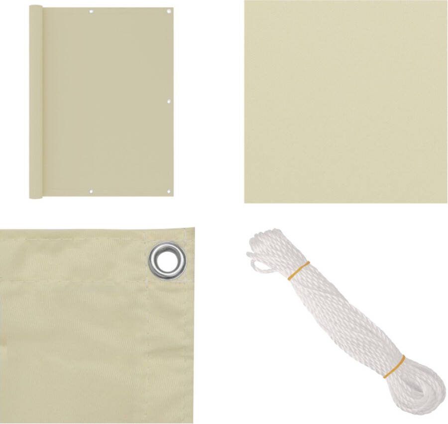 VidaXL Balkonscherm 120x300 cm oxford stof crème Balkonscherm Balkonschermen Scherm Schermen
