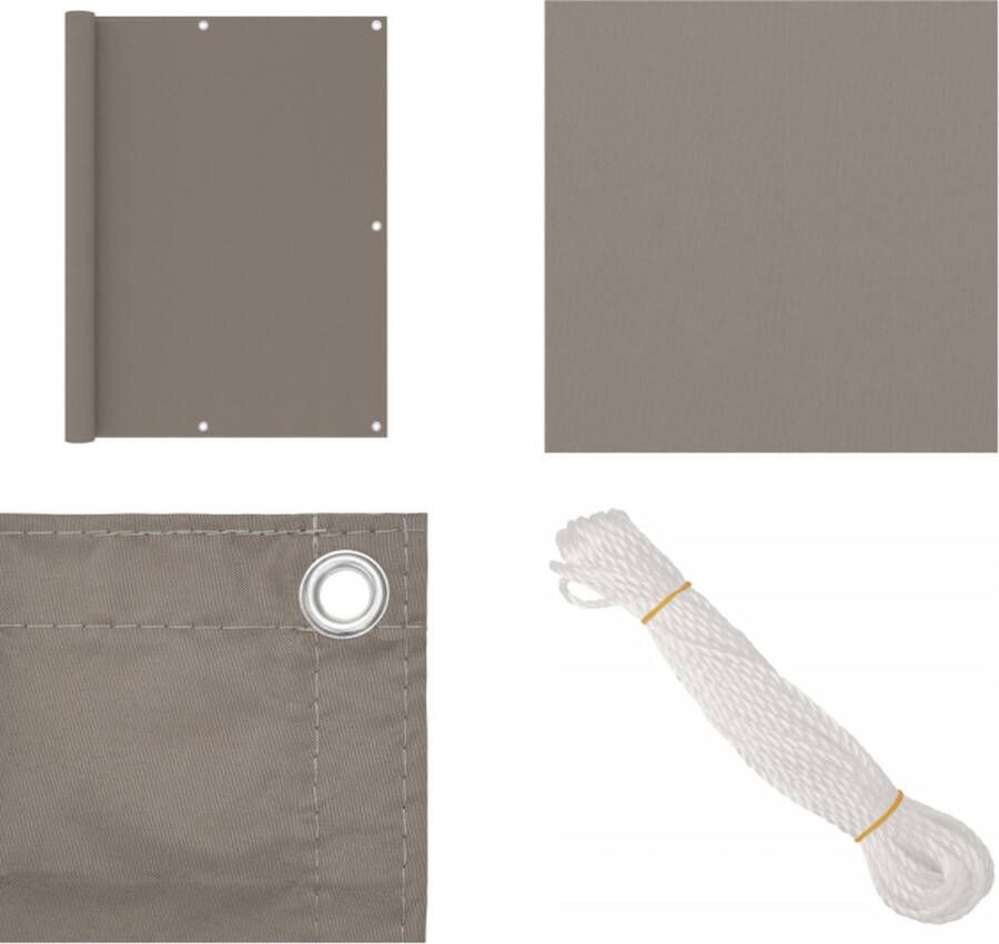 VidaXL Balkonscherm 120x400 cm oxford stof taupe Balkonscherm Balkonschermen Scherm Schermen