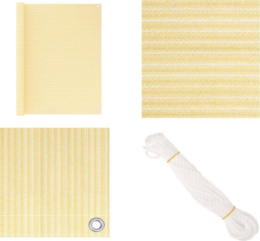 VidaXL Balkonscherm 120x500 cm HDPE beige Balkonscherm Balkonschermen Scherm Schermen