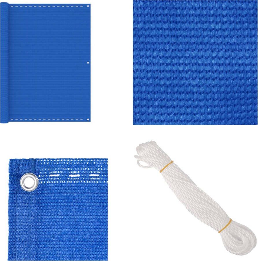 VidaXL Balkonscherm 120x500 cm HDPE blauw Balkonscherm Balkonschermen Privacyscherm Scherm