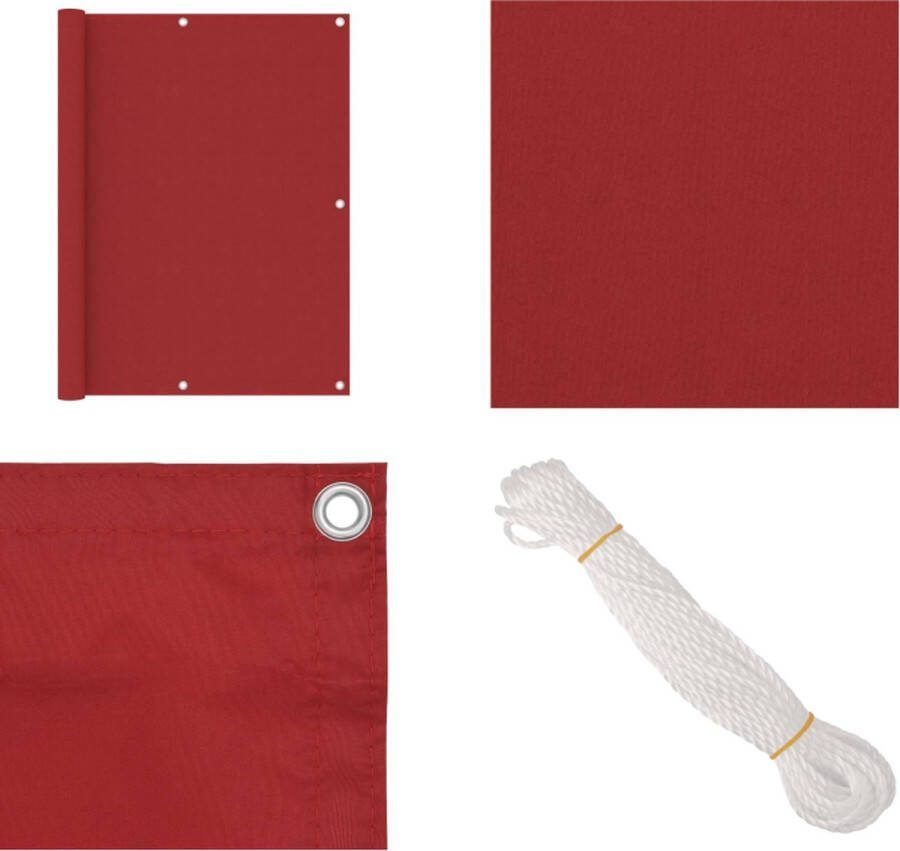 VidaXL Balkonscherm 120x500 cm oxford stof rood Balkonscherm Balkonschermen Scherm Schermen