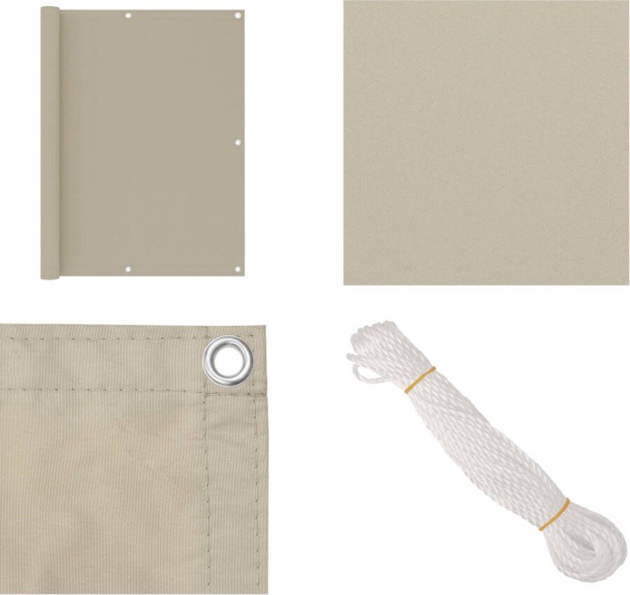 VidaXL Balkonscherm 120x600 cm oxford stof beige Balkonscherm Balkonschermen Scherm Schermen