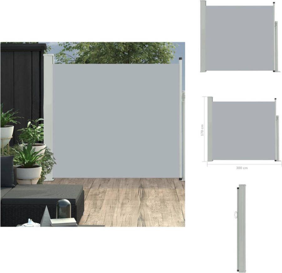 VidaXL Balkonscherm 170 x 0-300 cm Grijs UV- en waterbestendig Parasol