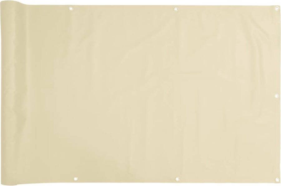 VidaXL Balkonscherm 500x75 cm PVC crèmekleurig