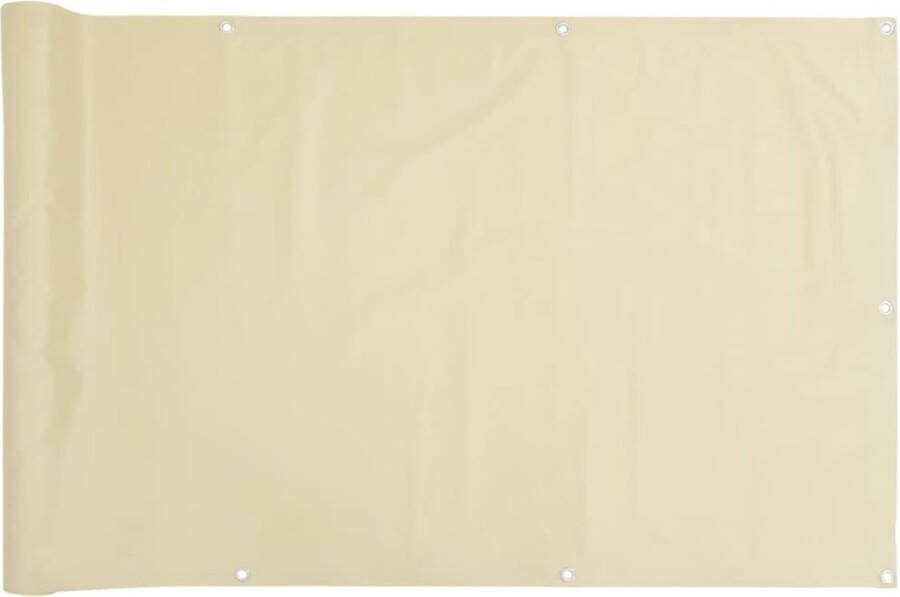 VidaXL Balkonscherm 600x75 cm PVC crèmekleurig