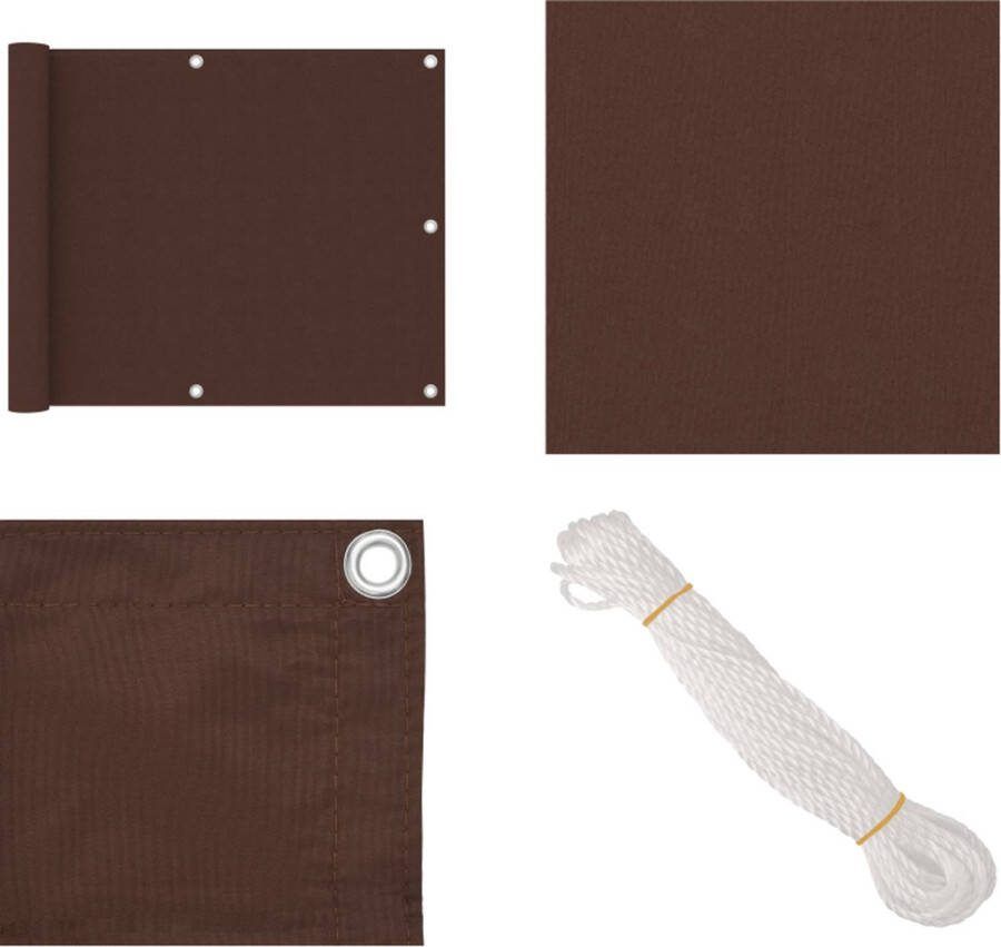VidaXL Balkonscherm 75x300 cm oxford stof bruin Balkonscherm Balkonschermen Scherm Schermen