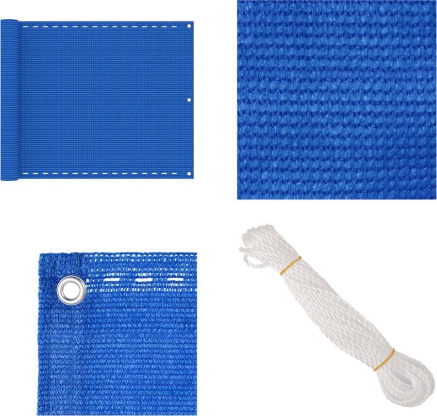 VidaXL Balkonscherm 75x400 cm HDPE blauw Balkonscherm Balkonschermen Privacyscherm Scherm