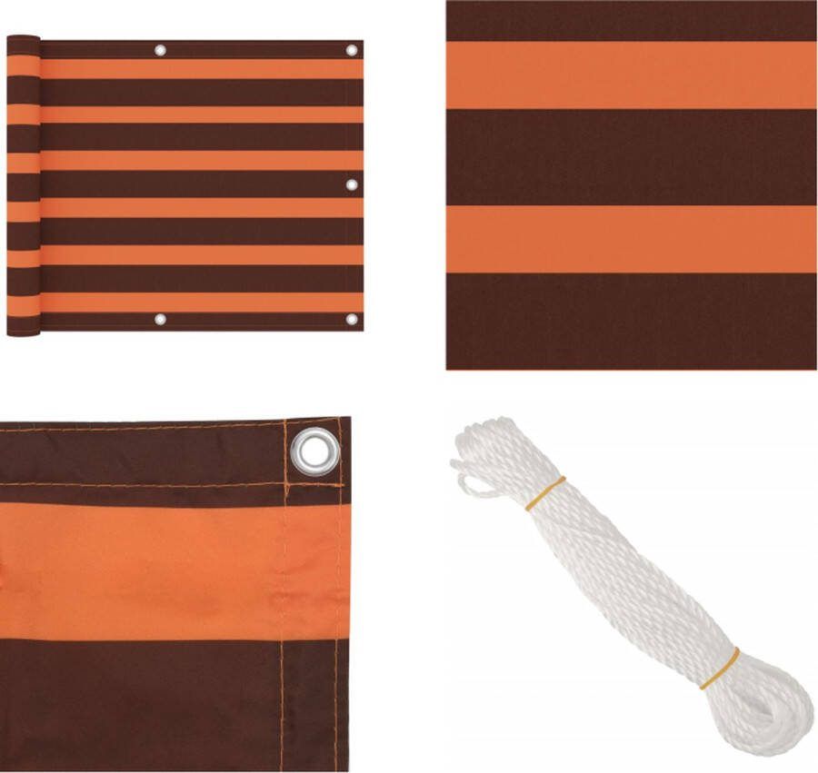 VidaXL Balkonscherm 75x400 cm oxford stof oranje en bruin Balkonscherm Balkonschermen Scherm Schermen