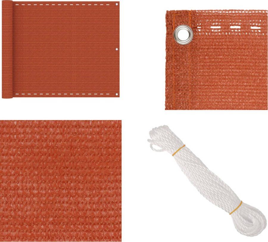 VidaXL Balkonscherm 75x500 cm HDPE oranje Balkonscherm Balkonschermen Privacyscherm Scherm