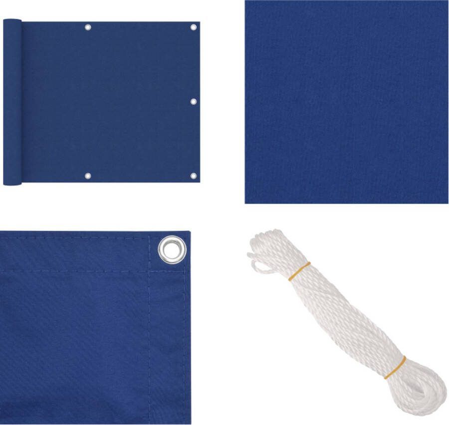 VidaXL Balkonscherm 75x500 cm oxford stof blauw Balkonscherm Balkonschermen Scherm Schermen