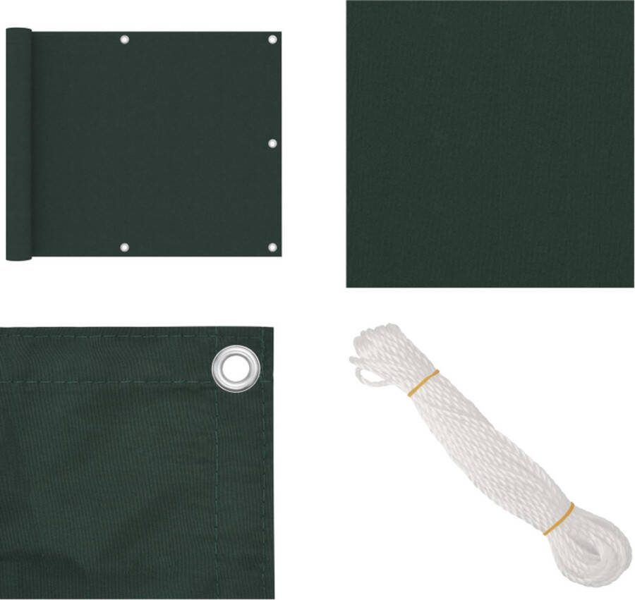 VidaXL Balkonscherm 75x500 cm oxford stof donkergroen Balkonscherm Balkonschermen Scherm Schermen