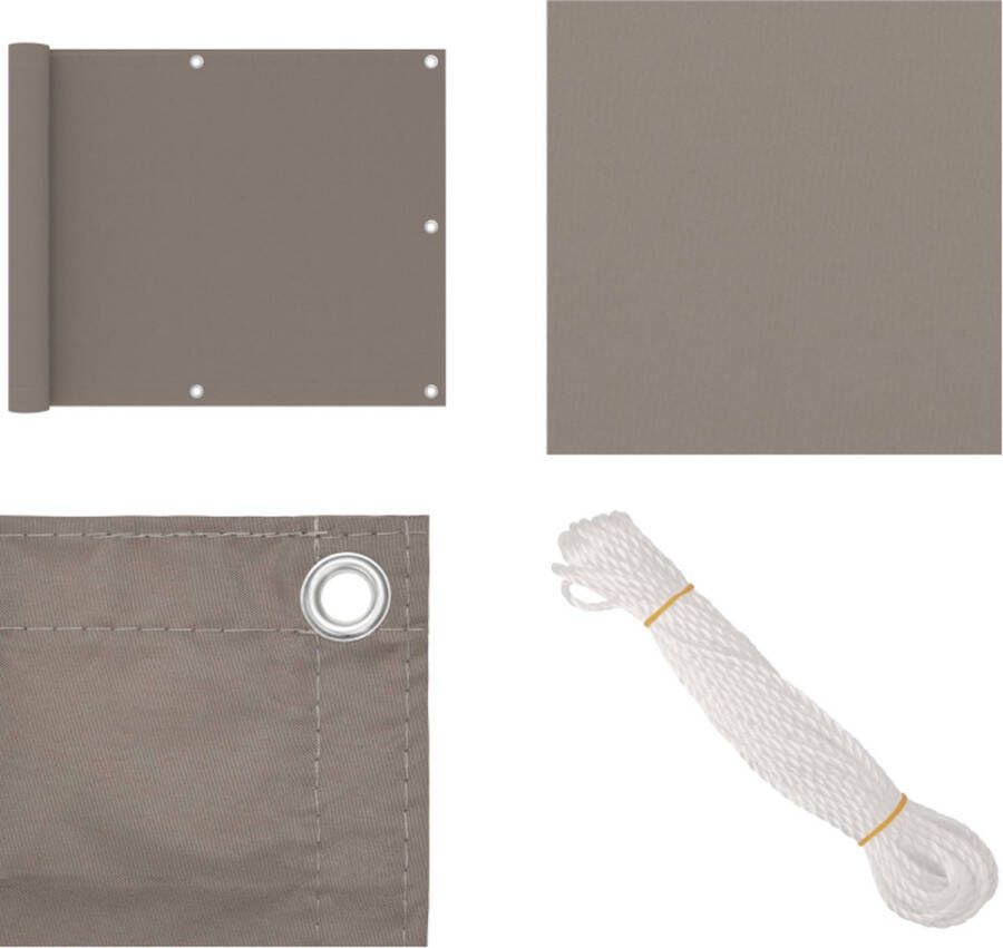 VidaXL Balkonscherm 75x500 cm oxford stof taupe Balkonscherm Balkonschermen Scherm Schermen