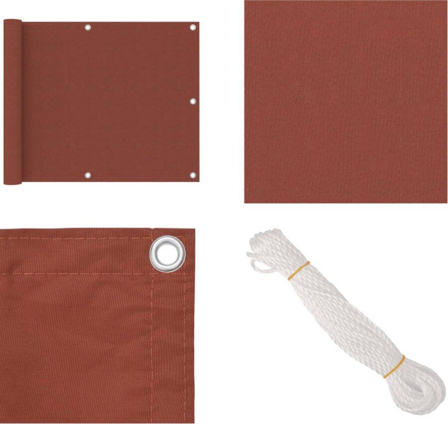 VidaXL Balkonscherm 75x700 cm oxford stof terracotta Balkonscherm Balkonschermen Scherm Schermen