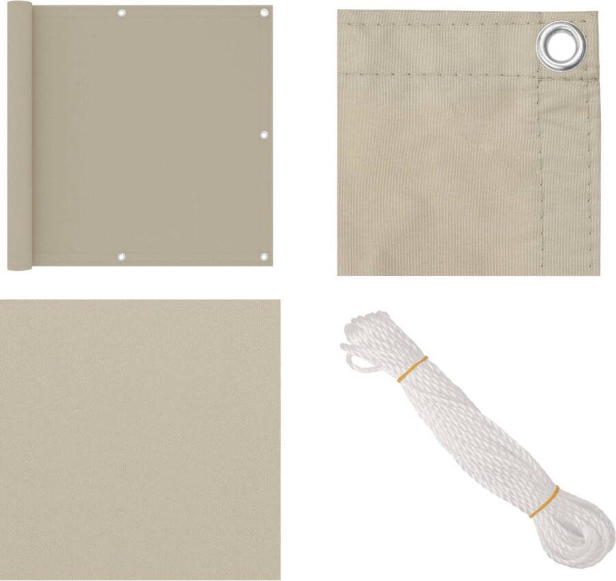 VidaXL Balkonscherm 90x300 cm oxford stof beige Balkonscherm Balkonschermen Scherm Schermen