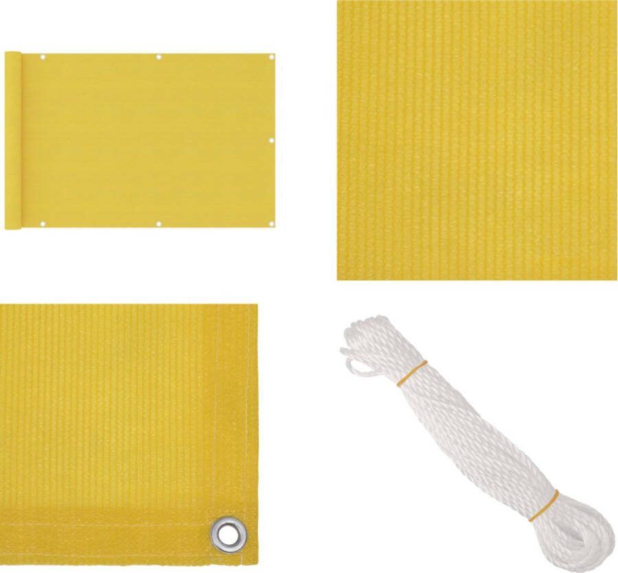 VidaXL Balkonscherm 90x400 cm HDPE geel Balkonscherm Balkonschermen Scherm Schermen