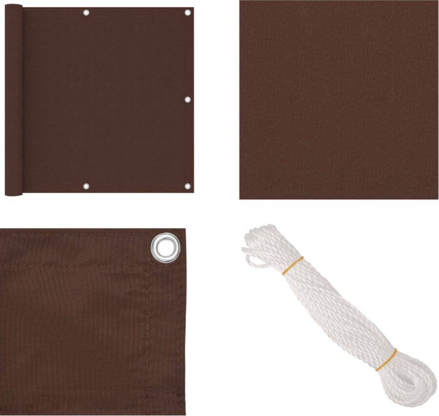 VidaXL Balkonscherm 90x500 cm oxford stof bruin Balkonscherm Balkonschermen Scherm Schermen