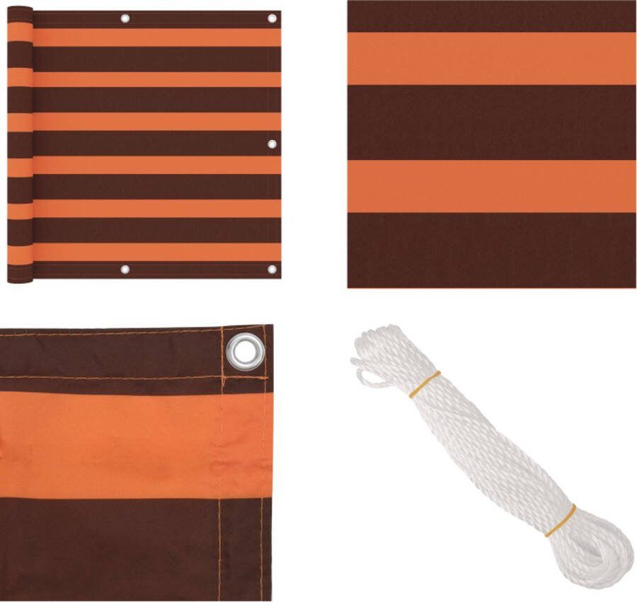 VidaXL Balkonscherm 90x500 cm oxford stof oranje en bruin Balkonscherm Balkonschermen Scherm Schermen