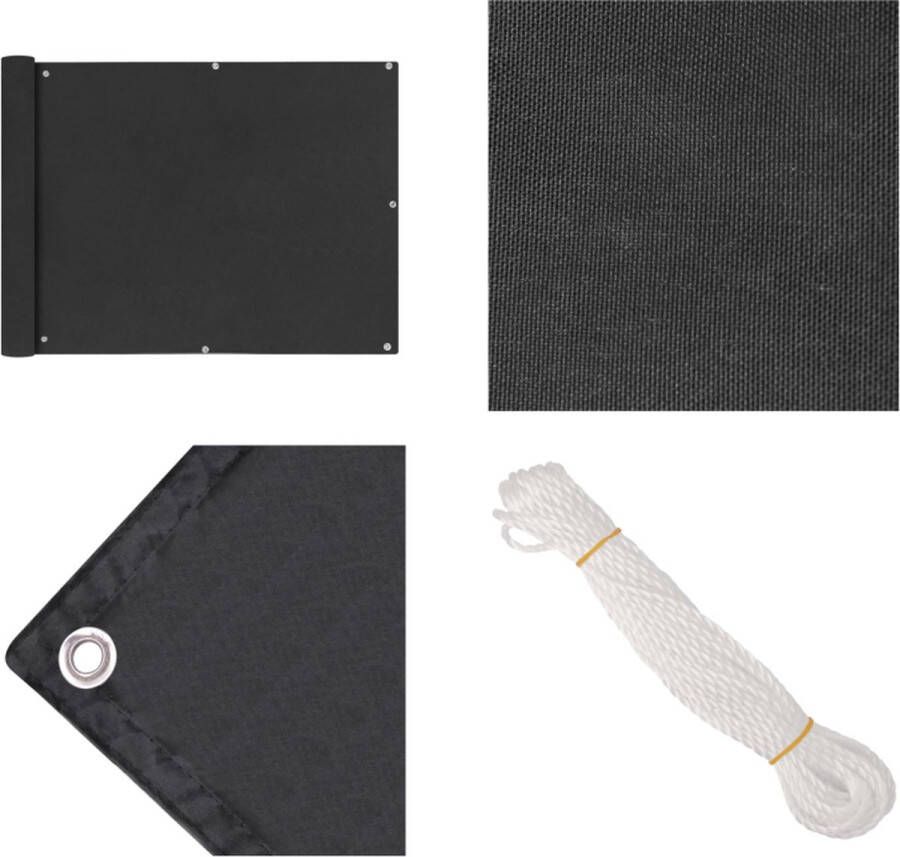 VidaXL Balkonscherm 90x600 cm oxford stof antraciet Balkonscherm Balkonschermen Privacyscherm Privacyschermen