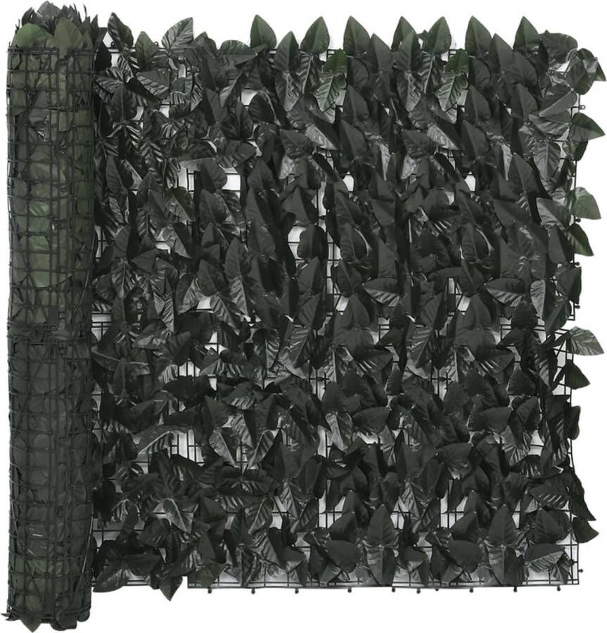 VidaXL Balkonscherm met donkergroene bladeren 400x100 cm