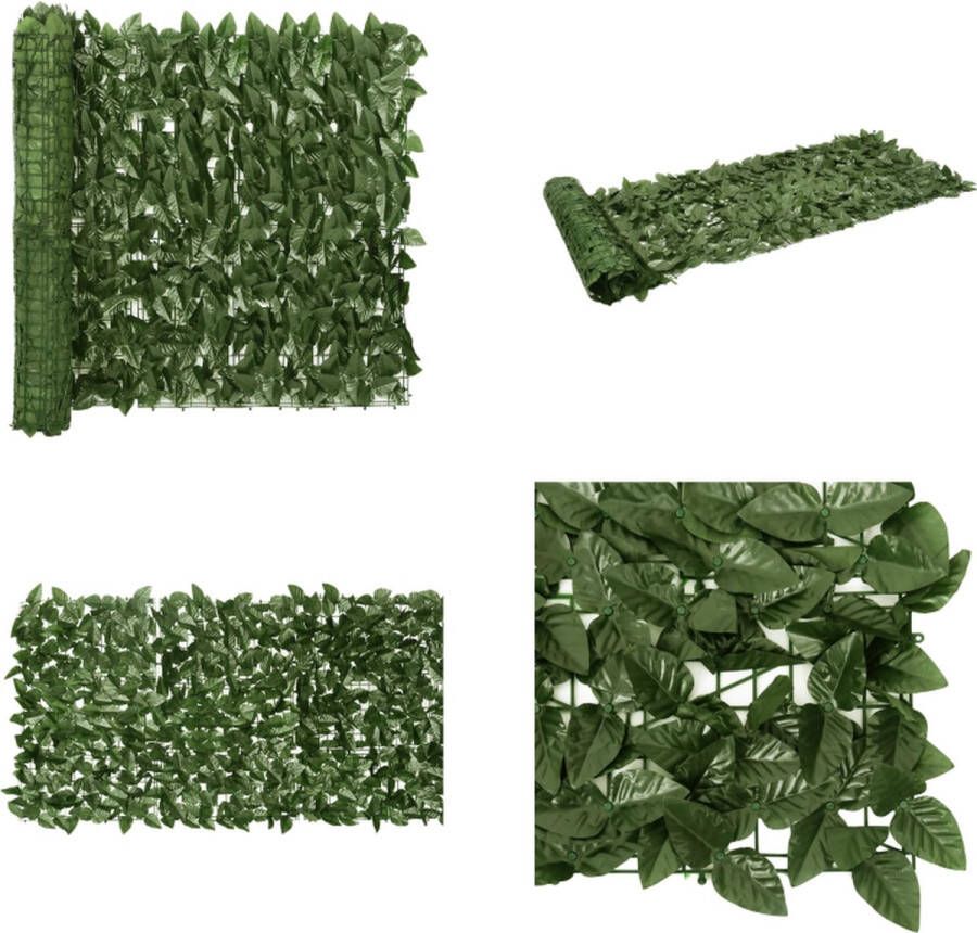 VidaXL Balkonscherm met donkergroene bladeren 500x75 cm Balkonscherm Balkonschermen Privacyscherm Privacyschermen