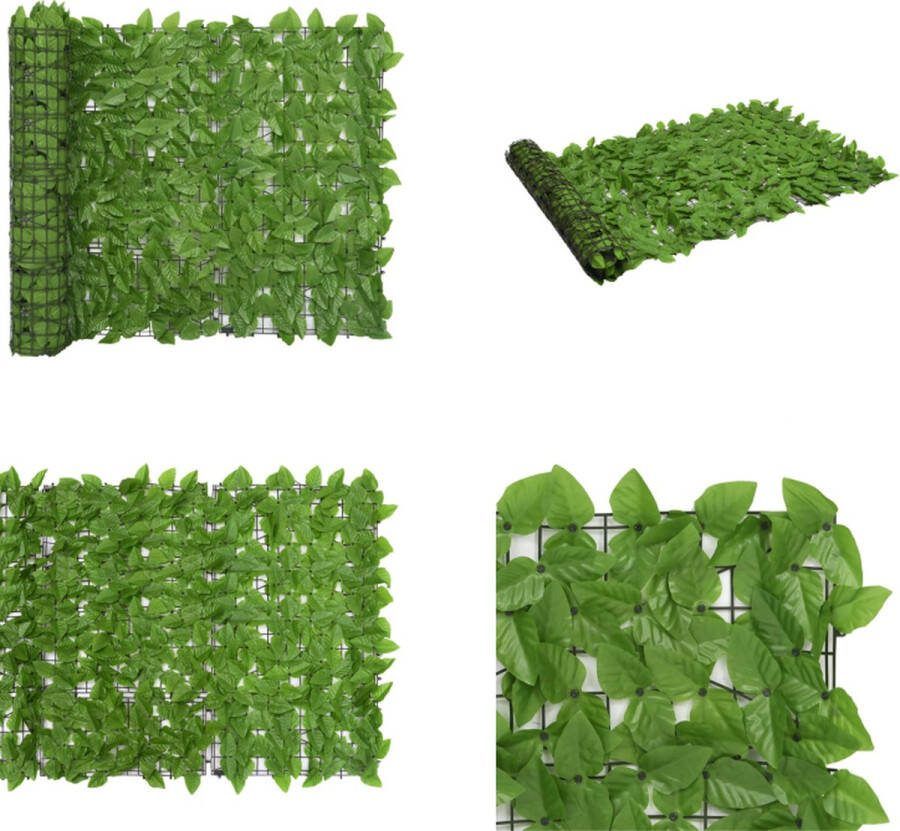 VidaXL Balkonscherm met groene bladeren 400x100 cm Balkonscherm Balkonschermen Privacyscherm Privacyschermen