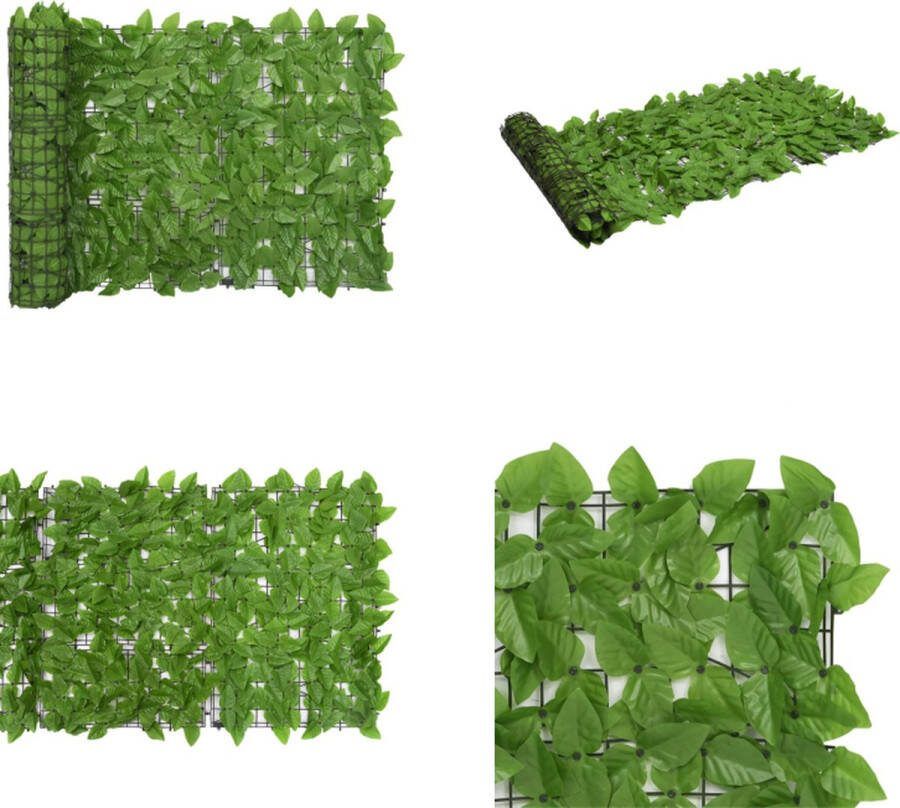 VidaXL Balkonscherm met groene bladeren 400x75 cm Balkonscherm Balkonschermen Privacyscherm Privacyschermen