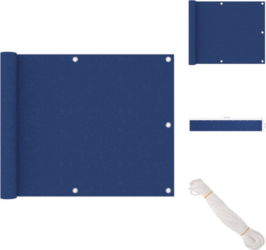 VidaXL Balkonscherm Oxford PU-coating 75x500 cm Blauw Parasol
