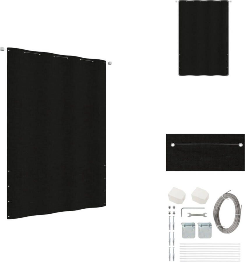 VidaXL Balkonscherm Oxford stof 160 x 240 cm Waterbestendig Zwart Parasol