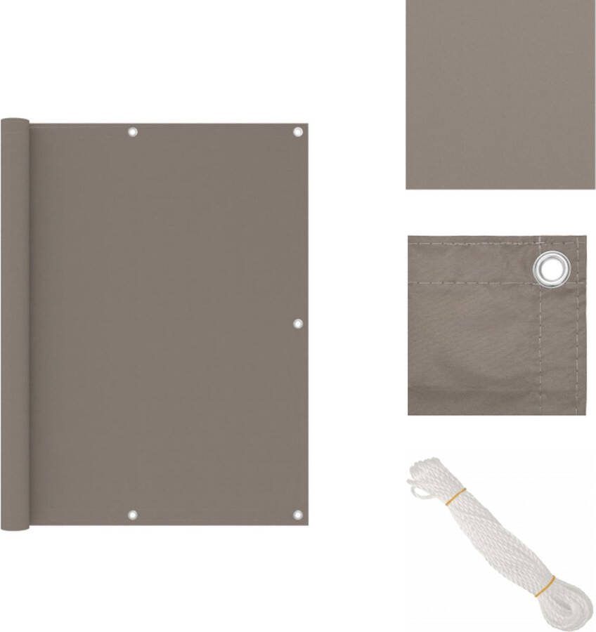 VidaXL Balkonscherm Oxford Stof Waterbestendig Taupe 120 x 400 cm Parasol