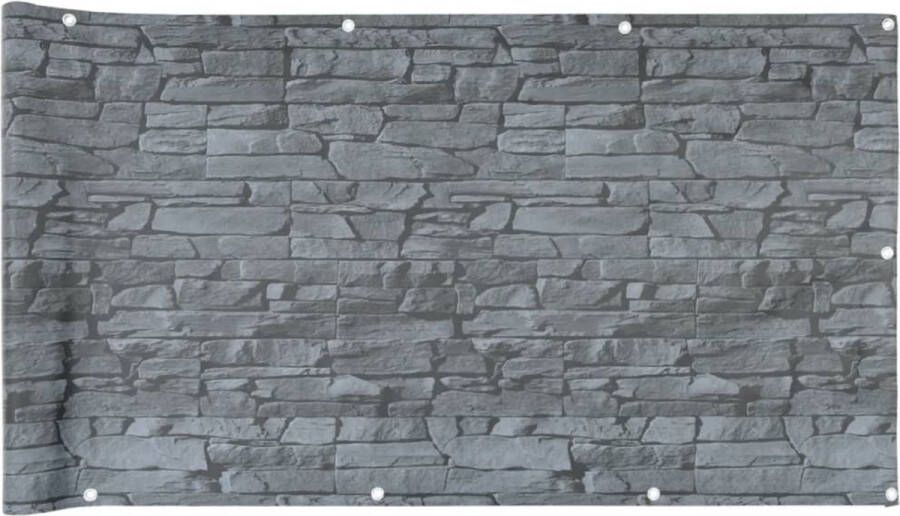 VidaXL Balkonscherm steenpatroon 1000x90 cm PVC grijs