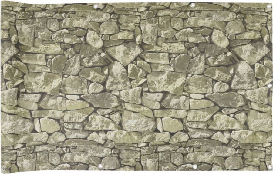 VidaXL Balkonscherm steenpatroon 400x90 cm PVC