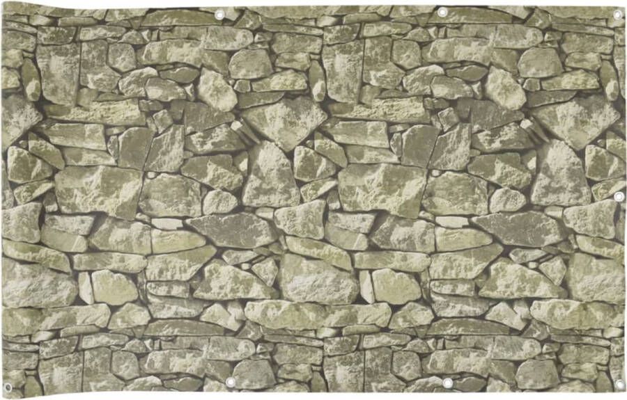 VidaXL Balkonscherm steenpatroon 600x90 cm PVC