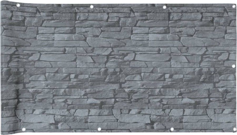 VidaXL Balkonscherm steenpatroon 800x75 cm PVC grijs